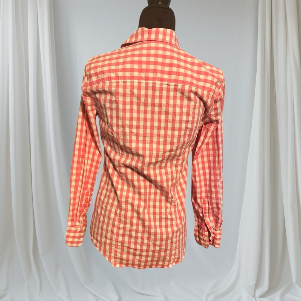 J. Crew Pink and White Checkered Button Down Shirt - Picture 3 of 8